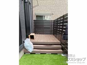 のウッドデッキ リウッドデッキ 200＋段床セット　側面段床2段（外観左側） 施工例