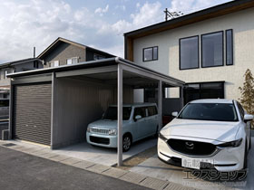 の物置・屋外倉庫 ラヴィージュIII 一般型 オープンスペース付+補強ドアセット 施工例