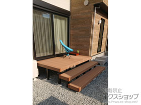 のウッドデッキ リウッドデッキ 200+正面段床2段 施工例