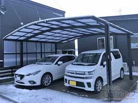LIXIL(リクシル)のカーポート ネスカR (ラウンドスタイル) ワイド 積雪～20cm対応 施工例