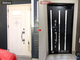 の玄関ドア リシェント玄関ドア3 断熱K2仕様 親子仕様(ランマ無)L M24型 ※タッチキー仕様(キー付リモコン) 施工例