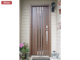 の玄関ドア リシェント玄関ドア3 断熱K4仕様 片開き仕様(ランマ無)L M27型 ※タッチキー仕様(リモコンタイプ) 施工例