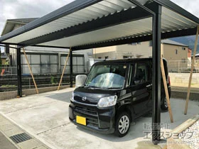 LIXIL リクシル(トステム)のカーポート テリオスポートIII 900 3台用 角柱4本柱 積雪～30cm対応 施工例