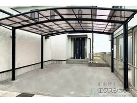 LIXIL(リクシル)のカーポート ネスカR (ラウンドスタイル) ワイド 積雪～20cm対応 施工例