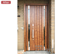 の玄関ドア リシェント玄関ドア3 断熱K4仕様 親子仕様(ランマ無)R P77型 ※タッチキー仕様(リモコンタイプ) 施工例