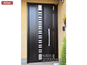 の玄関ドア リシェント玄関ドア3 断熱K4仕様 親子仕様(ランマ無)L G82型 ※手動仕様 施工例