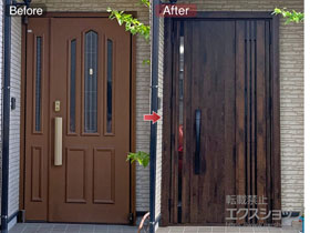 の玄関ドア リシェント玄関ドア3 断熱K4仕様 親子仕様(ランマ無)R M83型 ※タッチキー仕様(リモコンタイプ) 施工例