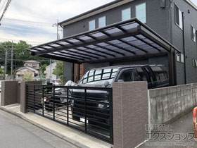 のカーポート エフルージュツインEX FIRST 後方支持タイプ 積雪〜20cm対応 施工例