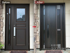 の玄関ドア リシェント玄関ドア3 断熱K2仕様 親子仕様(ランマ無)R M83型 ※タッチキー仕様(キー付リモコン) 施工例