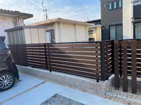 のフェンス・柵 モクアルフェンス 横板タイプ 自由柱施工 施工例