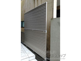 のフェンス・柵 ミエーネフェンス 目隠しルーバータイプ 2段支柱 ブロック建て用 施工例