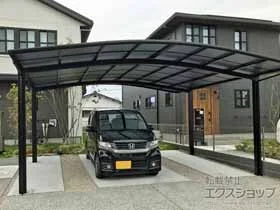 LIXIL(リクシル)のカーポート ネスカR (ラウンドスタイル) ワイド 積雪～20cm対応 施工例