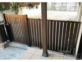 のフェンス・柵 シンプレオフェンスST1型 縦スリット 自由柱施工 施工例