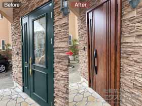 の玄関ドア リシェント玄関ドア3 断熱K4仕様 親子仕様(ランマ無)R M83型 ※手動仕様 施工例