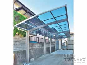 のカーポート プレシオスポート 縦連棟 積雪〜20cm対応＋着脱式補助柱 2本入り 施工例