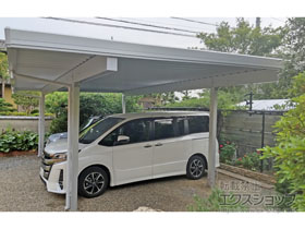 のカーポート カーポートSW 積雪50cm対応 2台用 間口延長 角4本柱 施工例