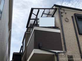 のバルコニー・ベランダ屋根 ソラリア F型 屋根タイプ 単体 積雪〜20cm対応＋吊り下げ式固定物干し 施工例