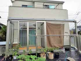 のテラス囲い・サンルーム ソラリアテラス囲い R型 床納まり+屋根 ランマなし ハイタイプ 積雪20cm対応 ＊部分囲い納まり 施工例