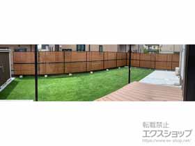 のフェンス・柵 モクアルフェンス 横板タイプ 2段支柱 自立建て用（パネル2段） 施工例