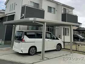 YKKAPのカーポート レオンポートneo Smart 角柱 2台用 積雪～30cm対応＜出隅B＞ 施工例