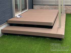 のウッドデッキ リウッドデッキ 200＋段床セット 正面・側面段床 1段 施工例
