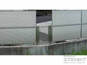 の門扉 プレシオス門扉 横格子 片開き 門柱仕様 施工例