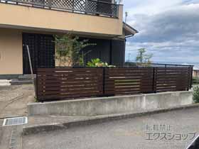 のフェンス・柵 モクアルフェンス 横板タイプ・自由柱施工 施工例