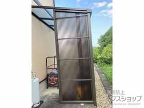 のストックヤード スピーネストックヤードF型 波板タイプ 袖壁仕様 積雪〜20ｃｍ対応＋吊り下げ物干しAセット ロングタイプ 施工例