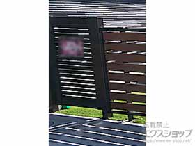 の門扉 シンプレオ門扉3型 横太格子 片開き 門柱使用 施工例