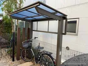 LIXIL(リクシル)のサイクルポート ネスカFミニ (フラットスタイル) 積雪〜20cm対応+ネスカFミニ用サイドパネル 施工例