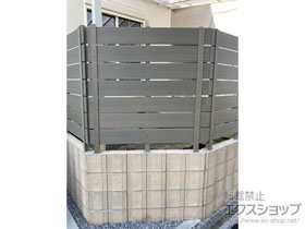 のフェンス・柵 プラド/one ジョイント有 　隙間10mm H1200 施工例