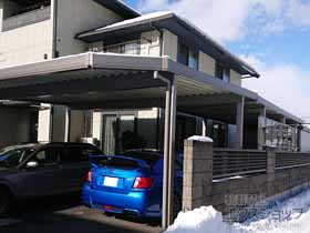 のカーポート カーポートSW 1500 奥行延長 6本柱 積雪〜50cm対応 施工例