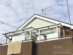 のバルコニー・ベランダ屋根 ソラリア F型 屋根タイプ 単体 積雪〜20cm対応 施工例