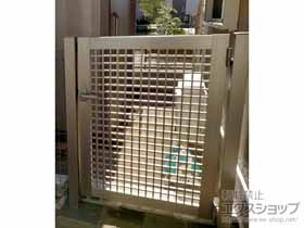の門扉 シンプレオ門扉7型 井桁格子 片開き 門柱使用 施工例