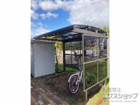 のサイクルポート・駐輪場 フーゴAパーク (アーチスタイル) パネル2面囲い　積雪〜20cm対応 施工例