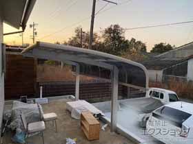 のカーポート プレシオスポート アルファ 積雪〜20cm対応＋水平式物干し 施工例