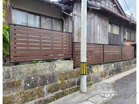 のフェンス・柵 モクアルフェンス 横板タイプ 自由柱施工 施工例