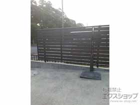 のフェンス・柵 ルシアスフェンスF04型 横板 木目カラー 自由柱施工 施工例