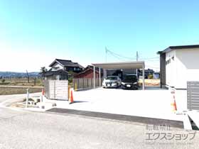 のフェンス・柵 モクハイフェンス アルミ色タイプ フリーポールタイプ 施工例
