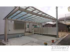 のカーポート エフルージュツインEX FIRST 後方支持タイプ 積雪〜20cm対応*変形敷地対応セット 施工例