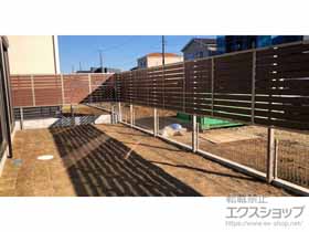 のフェンス・柵 モクハイフェンス　アルミ多段柱仕様*パネル上段の 施工例