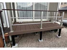 のウッドデッキ リウッドデッキ 200+ルシアスデッキフェンスB03型＜横格子2本タイプ＞ 施工例
