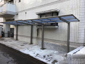 のサイクルポート・駐輪場 ネスカFミニ (フラットスタイル) 積雪〜20cm対応 施工例