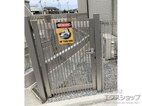 の門扉 シンプレオ門扉T1型 縦格子 片開き 門柱使用 施工例
