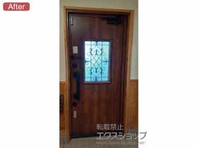 の玄関ドア リシェント玄関ドア3 高断熱仕様 片開き仕様(ランマ無)外観左吊元 41N型 ※ファミロック 電池式 タグキーセット キー収納リモコン×2 施工例