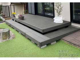 のウッドデッキ リウッドデッキ 200＋段床セット＜正面+片側面 2段＞ 施工例
