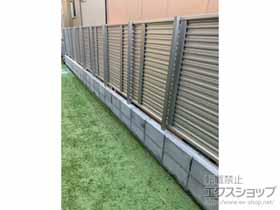 のフェンス・柵 シンプレオフェンス5F型 横目隠し　自由柱施工 施工例