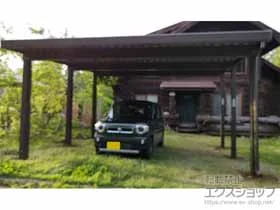 LIXIL(リクシル)のカーポート カーポートST 6000 2台用 6本柱 積雪～200cm対応 施工例