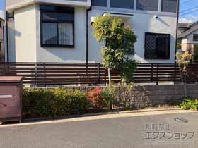 のフェンス・柵 モクアルフェンス 横板タイプ　自由柱施工 施工例