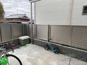 のフェンス・柵 ミエーネフェンス 目隠しルーバータイプ 自由柱施工 施工例